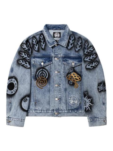 Stussy x Dries Van Noten Hand-Stencilled Denim Jacket 'Washed Blue' 315294