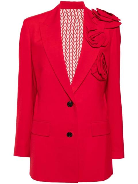 floral appliquÃ© v-neck blazer