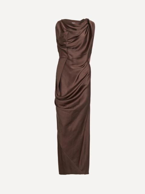 Chocolate Brown Long Fond Dress