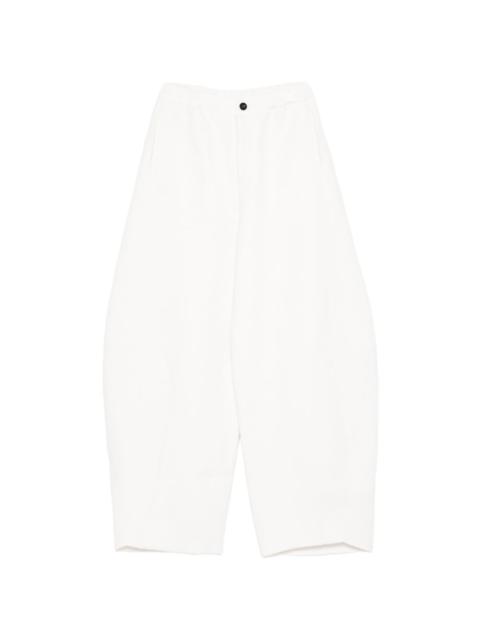 button-fastening high-waisted trousers