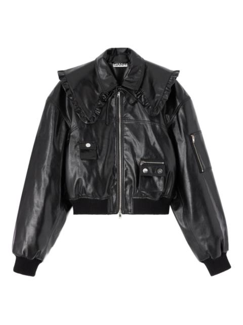 ruffled-collar jacket