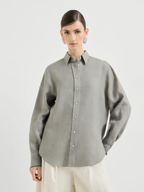 Linen shirt with monili