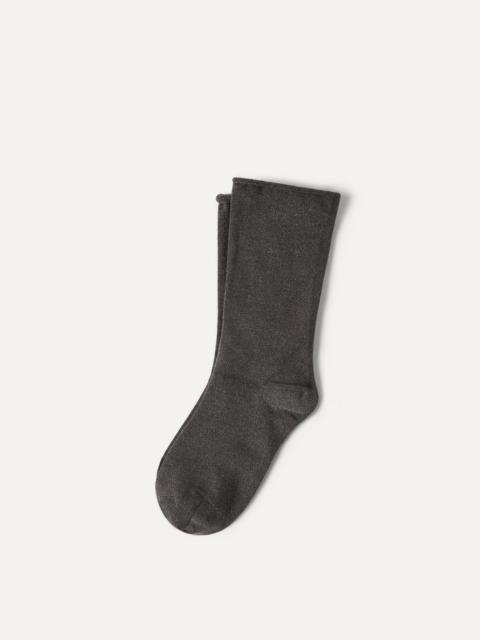 Cashmere and silk sparkling knit socks