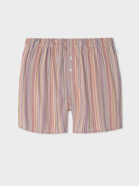'Signature Stripe' Cotton Boxer Shorts