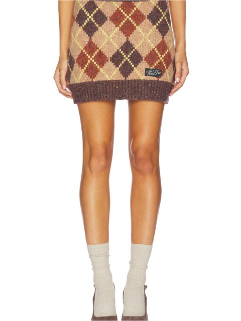 Argyle Intarsia Mini Skirt