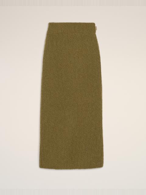 GREEN WOOL STRAIGHT SKIRT