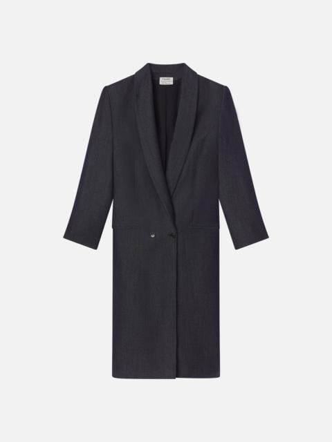 The Atelier Cloaked Overcoat in Denim