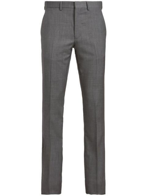 pressed-crease tapered trousers