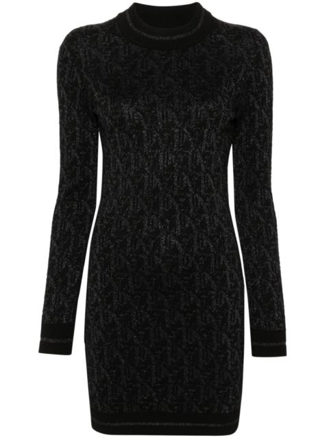 monogram-jacquard mini dress
