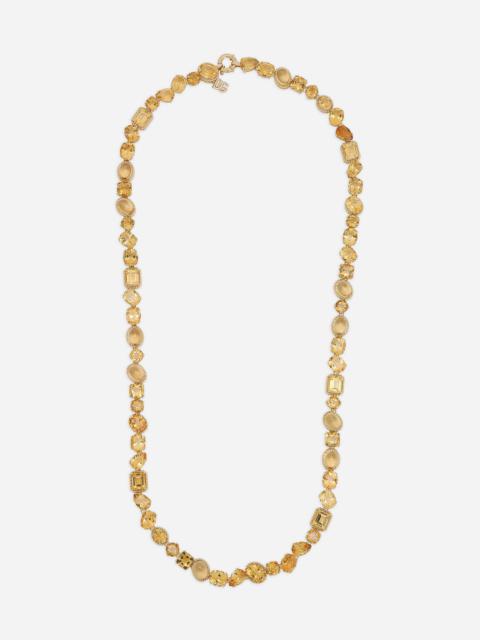 Rainbow Monochrome Sautoir 18-carat yellow gold and citrines