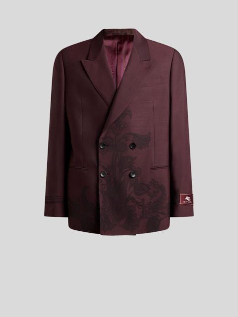 DOUBLE-BREASTED JACKET WITH PLACED MOTIF
