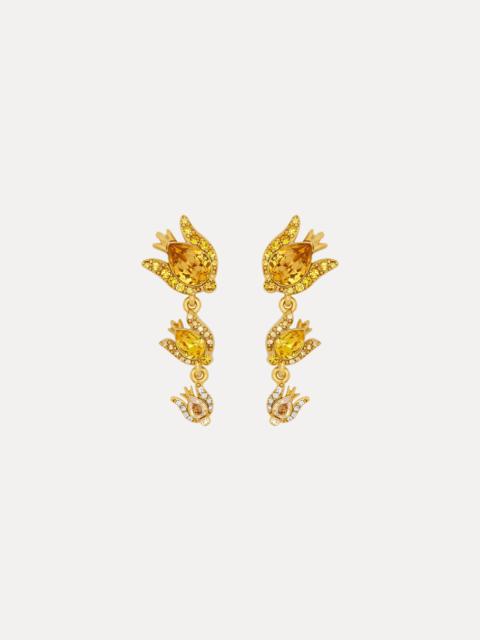 CRYSTAL ROSE DROP EARRINGS