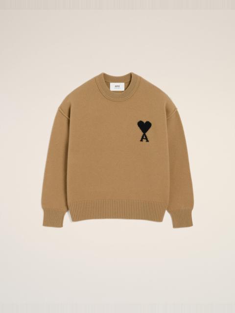 BROWN WOOL AMI DE COEUR CREWNECK SWEATER