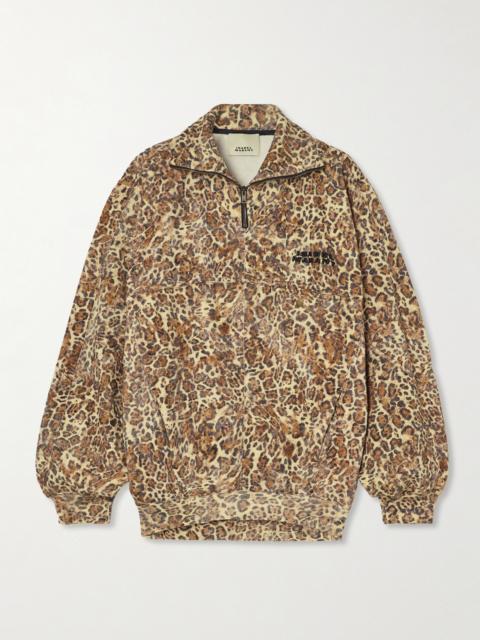 Wilda Embroidered Leopard-print Cotton-blend Jersey Sweatshirt