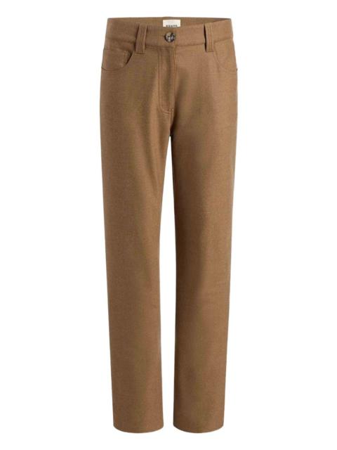 straight-leg wool-blend trousers