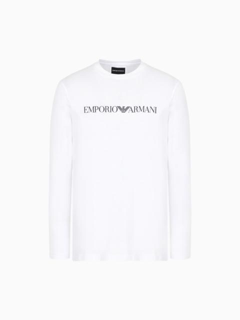 Pima-jersey jumper with printed logo