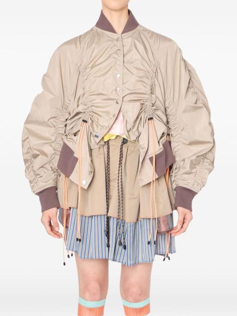 gathered bomber jacket