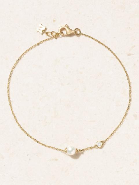 14-karat gold, pearl and diamond bracelet Gold