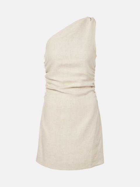 Poet one-shoulder linen minidress