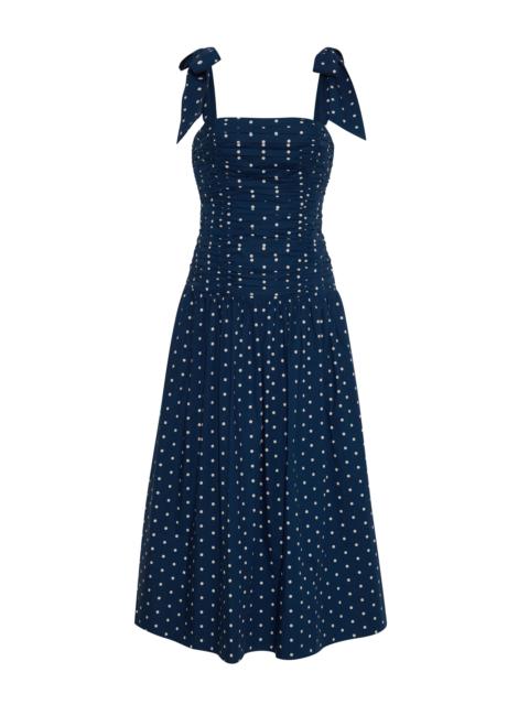 Rahi Midi Dress
Ruched, Tied, and Dotted for Days