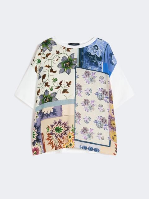 Printed silk and stretch cotton jersey T-shirt - MULTICOLOUR