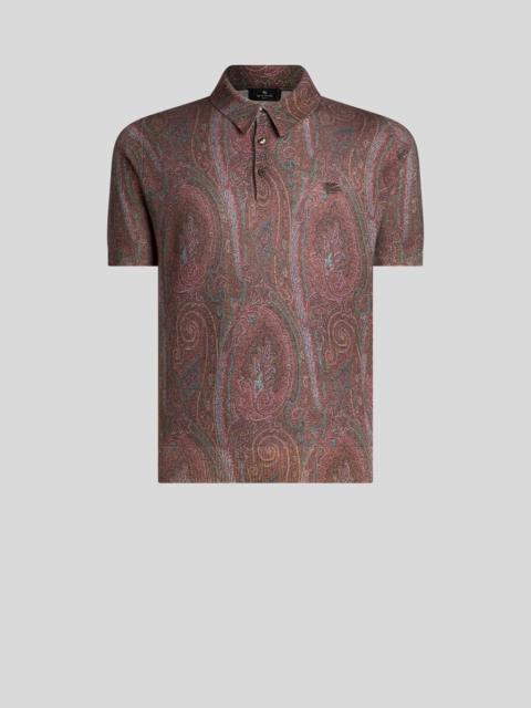 KNIT POLO-SHIRT WITH PAISLEY PRINT