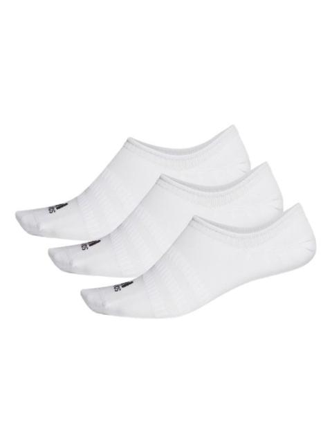 adidas Logo Training Sports Socks Couple Style 3 Pairs White DZ9415
