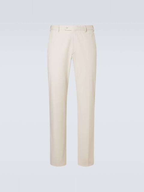 Cotton-blend straight pants