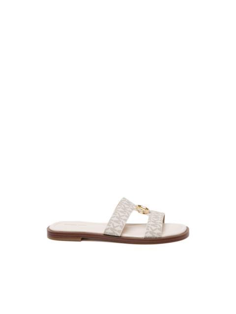 all-over logo buckle sandals