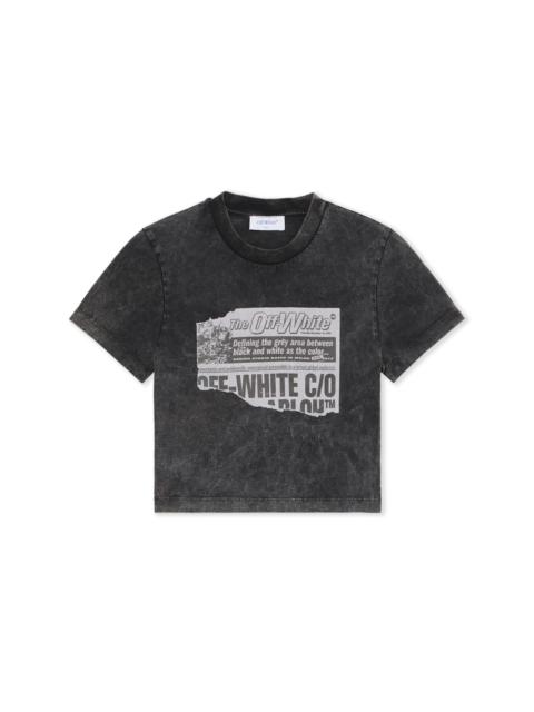 News Print 90s Crop Logo Tee