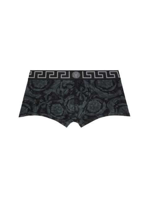 Black & Gray Printed Jacquard Cotton-Jersey Boxer Briefs