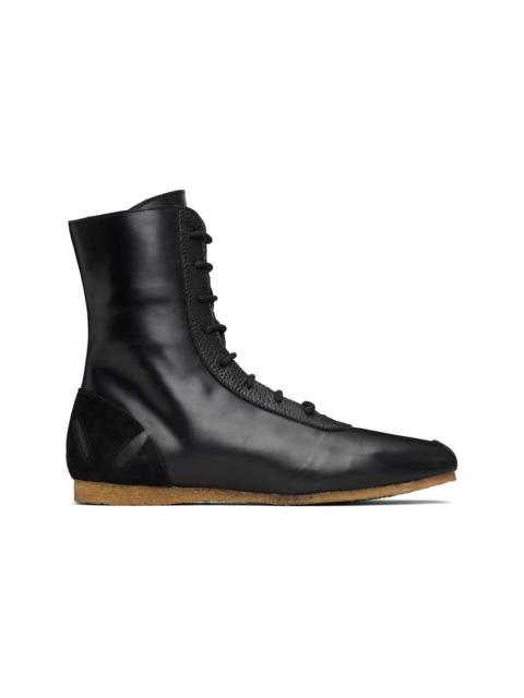 Black Slash Heel Boxer Sneakers