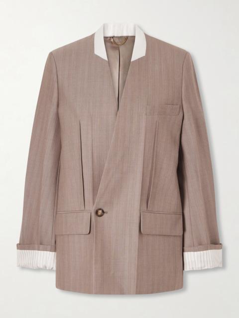 Double-breasted Striped Wool Blazer