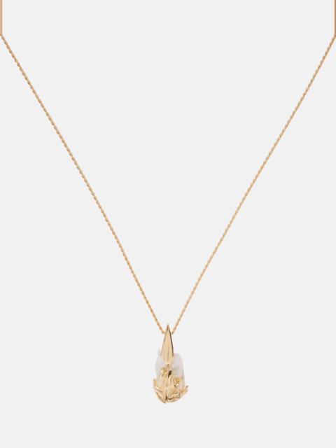 Rana embellished gold-plated necklace