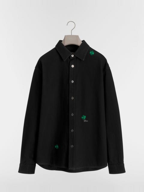 Overshirt with Dior Clover Embroidery