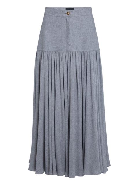pleated maxi skirt