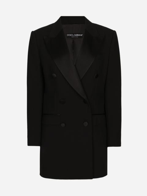 Double-breasted woolen jacket