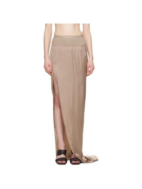 Taupe Hollywood Slit Maxi Skirt