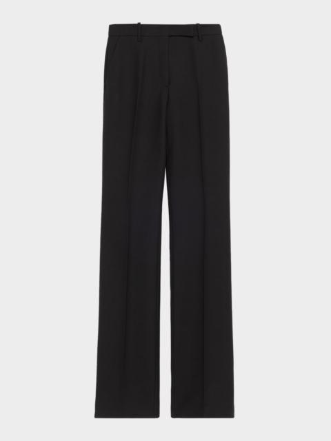 Wool-Blend Straight-Leg Pants