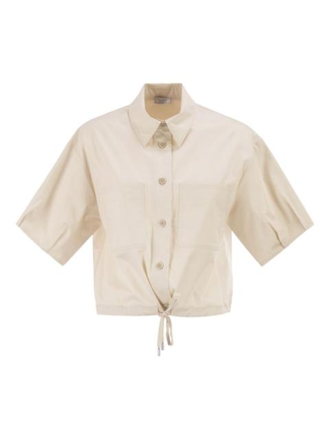 drawstring-detail shirt