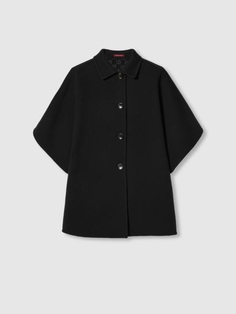 Reversible GG silk wool coat