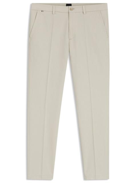 SLIM-FIT TROUSERS IN STRETCH-COTTON DOBBY