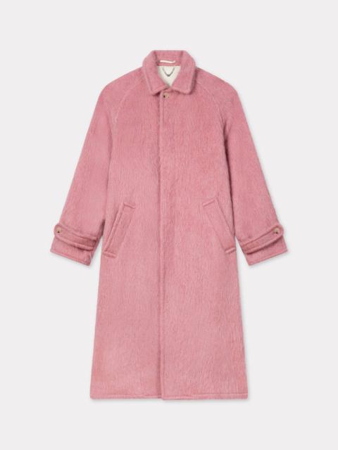 Coat in hairy wool alpaca and mohair