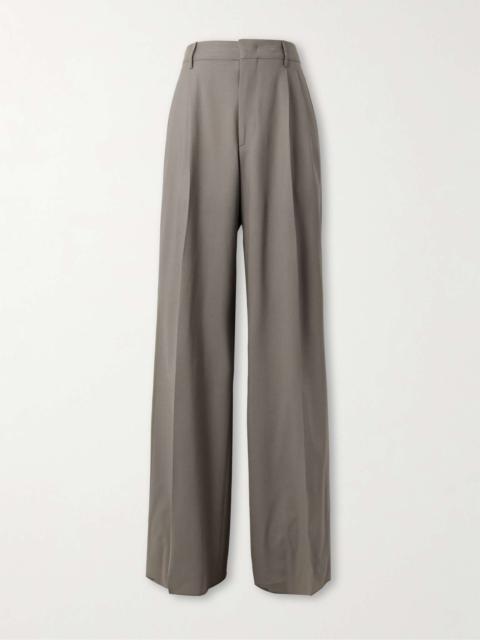 Wide-Leg Pleated Wool-Blend Suit Trousers