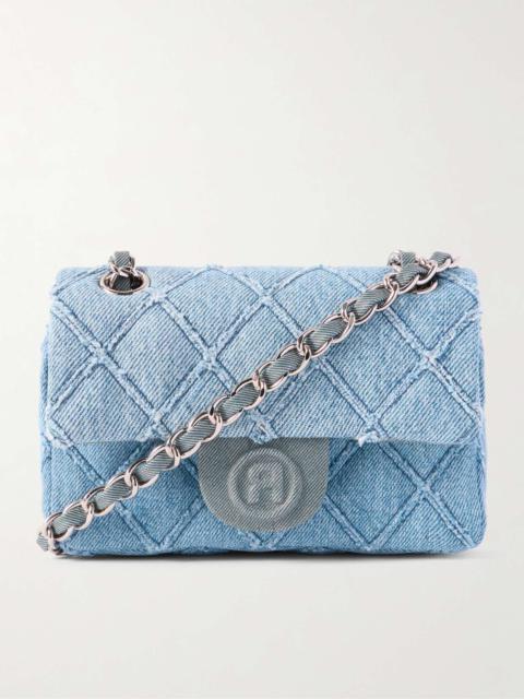 Rhombus Nano Quilted Denim Messenger Bag