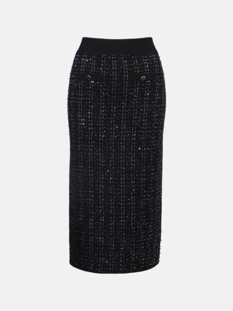 Corbin tweed midi skirt