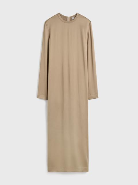 Long satin dress latte