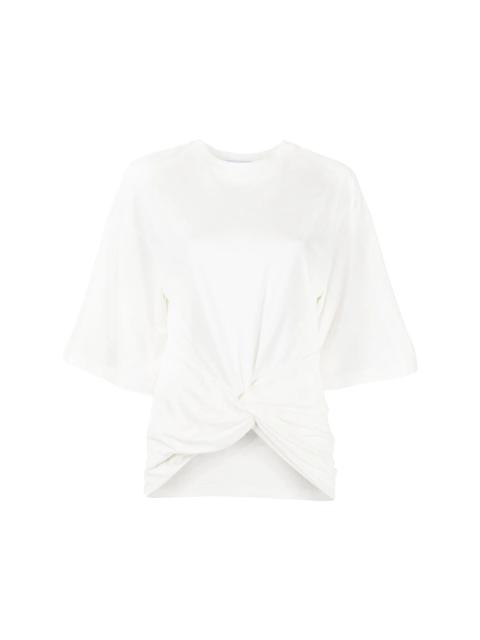 gathered crew-neck T-shirt