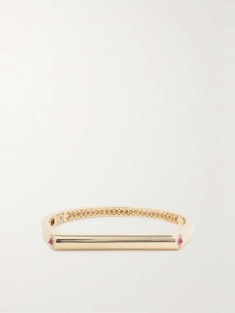 Grace 14-karat gold, sapphire and diamond bangle