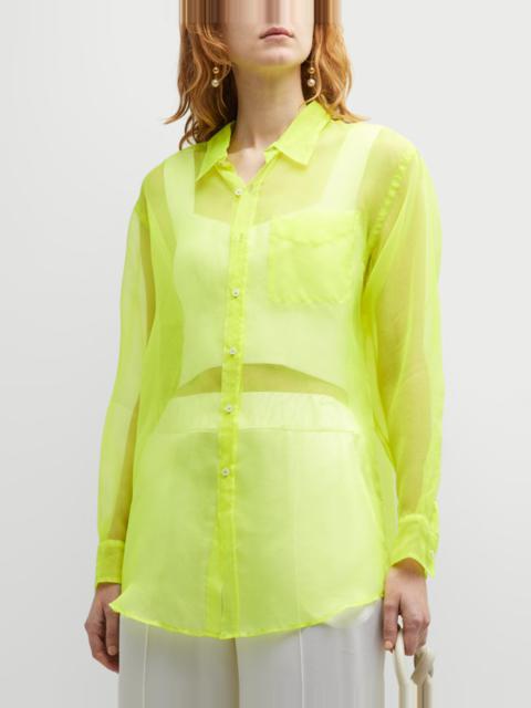 NEON SILK ORGANZA OVERSIZED SHIRT